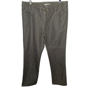 NWOT Chico's Platinum Ultimate Fit Slim Leg Gold Shimmer Jeans